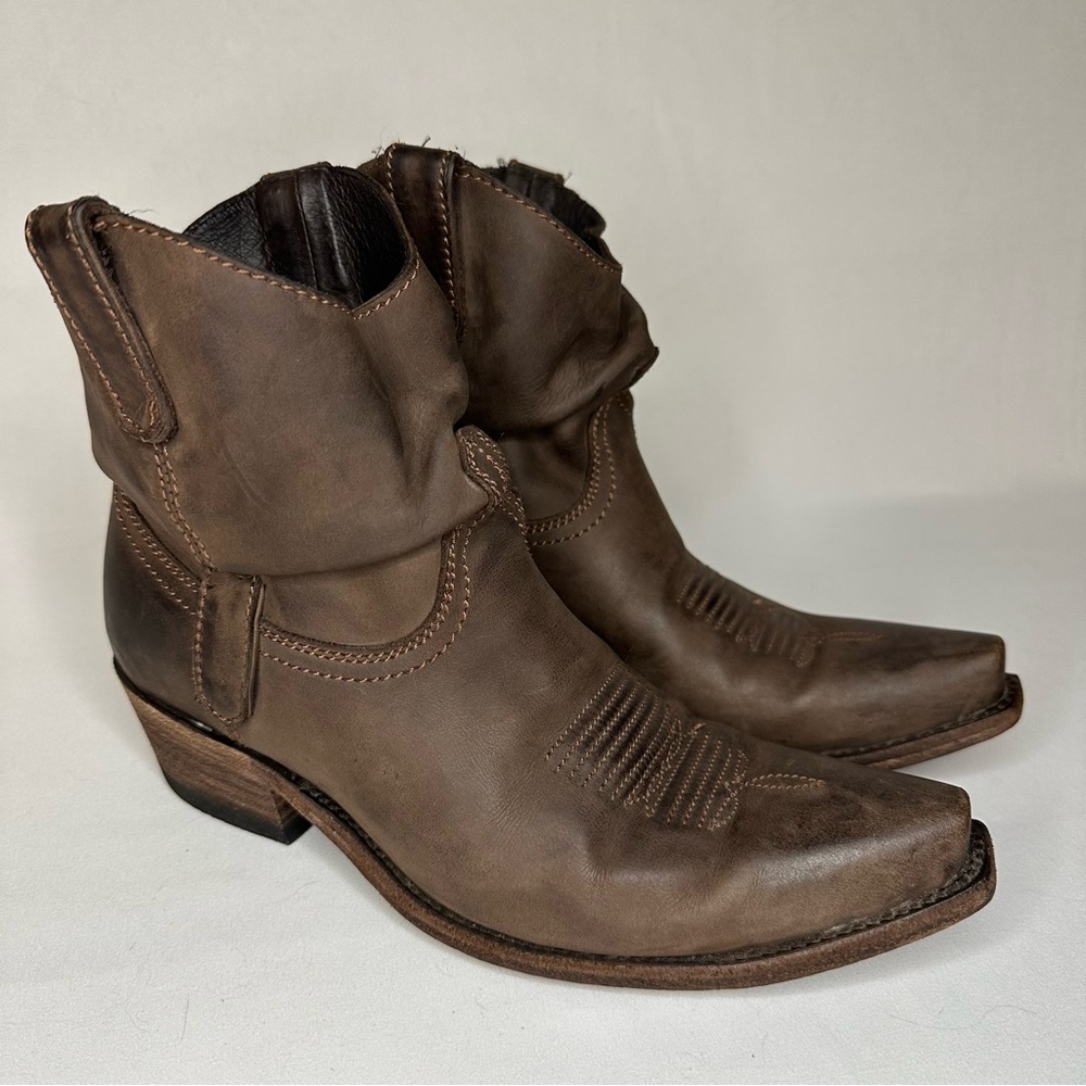 Old Gringo Caido Western Leather Slouch Ankle Boot Dark Brown Women’s Size 7.5